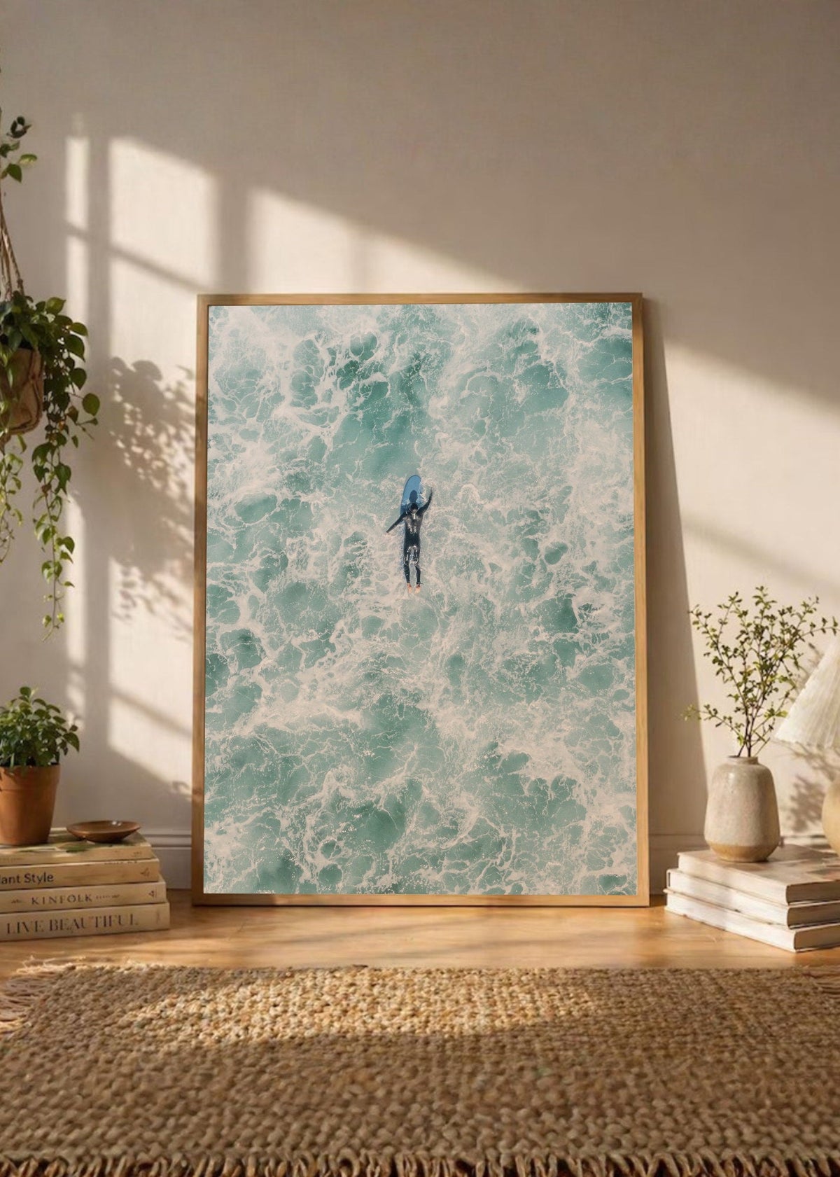 Cuadro Decorativo Playa, Surfista Espuma Aérea
