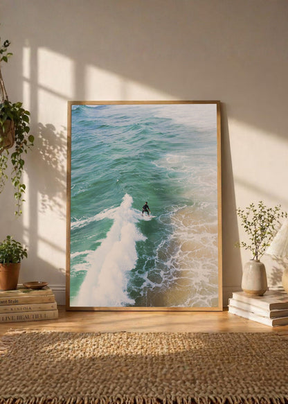 Cuadro Decorativo Playa, Surfista Estela Ola