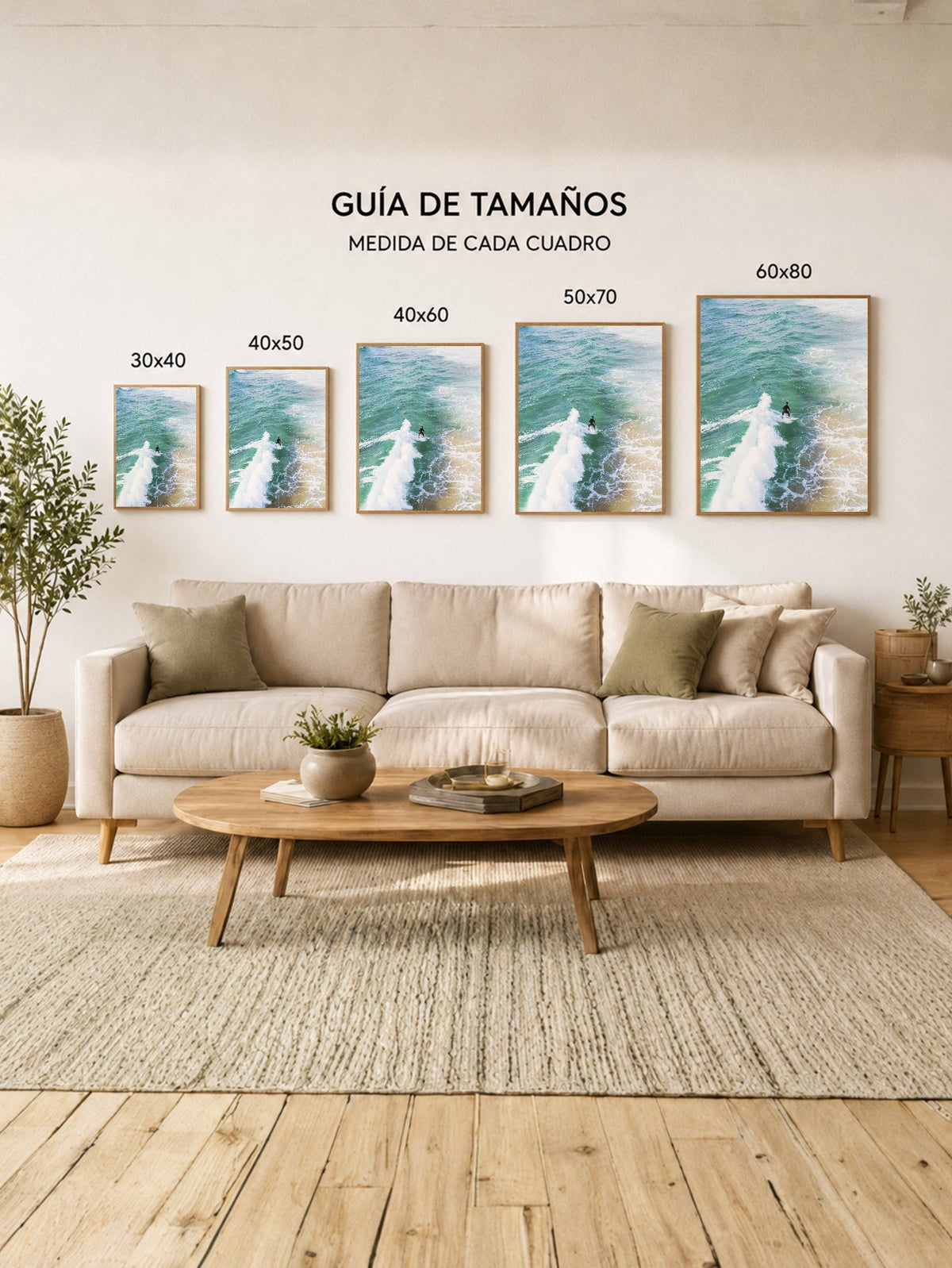 Cuadro Decorativo Playa, Surfista Estela Ola