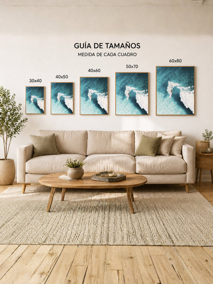 Cuadro Decorativo Playa, Surfista Ola Blanca