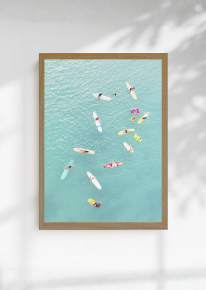 Cuadro Decorativo Playa, Surfistas Tablas Aérea