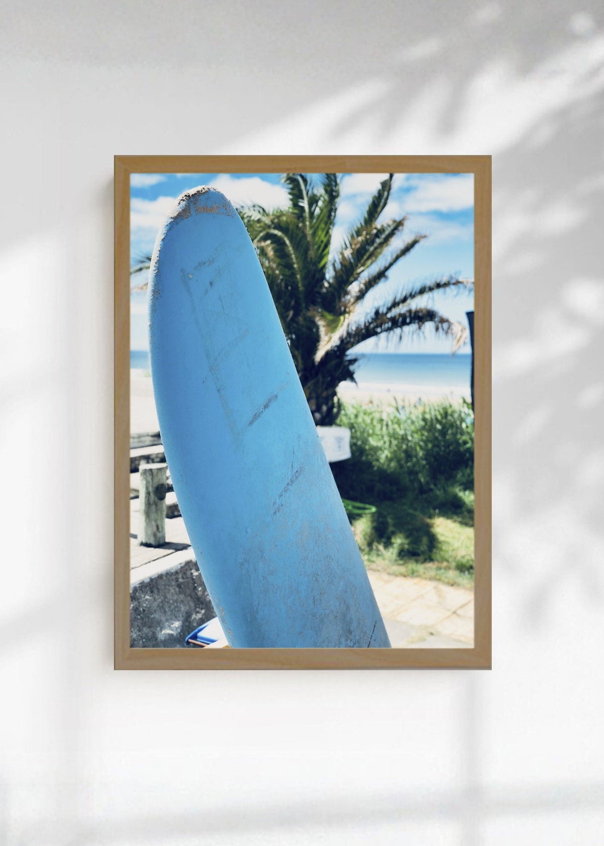 Cuadro Decorativo Playa, Tabla Azul Parada