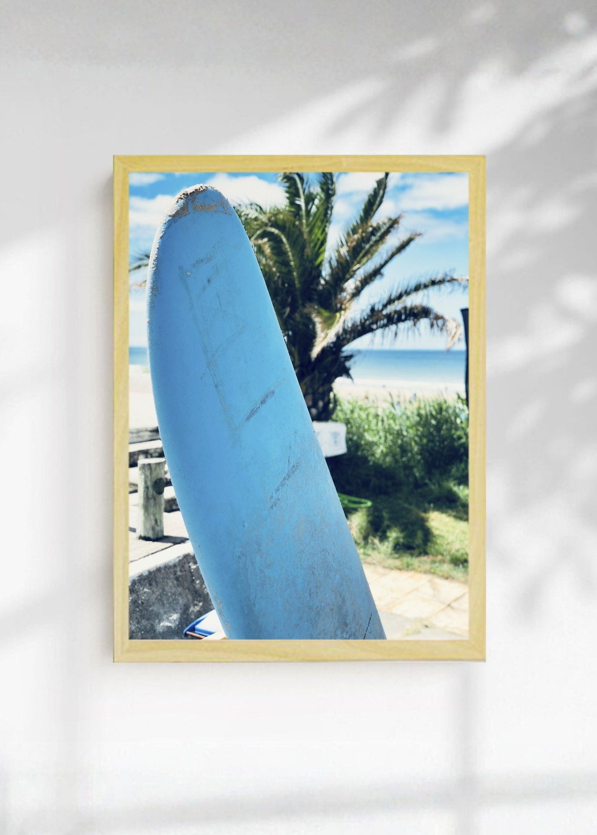 Cuadro Decorativo Playa, Tabla Azul Parada