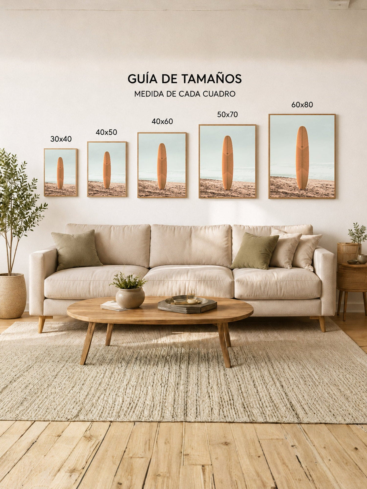 Cuadro Decorativo Playa, Tabla Madera Arena
