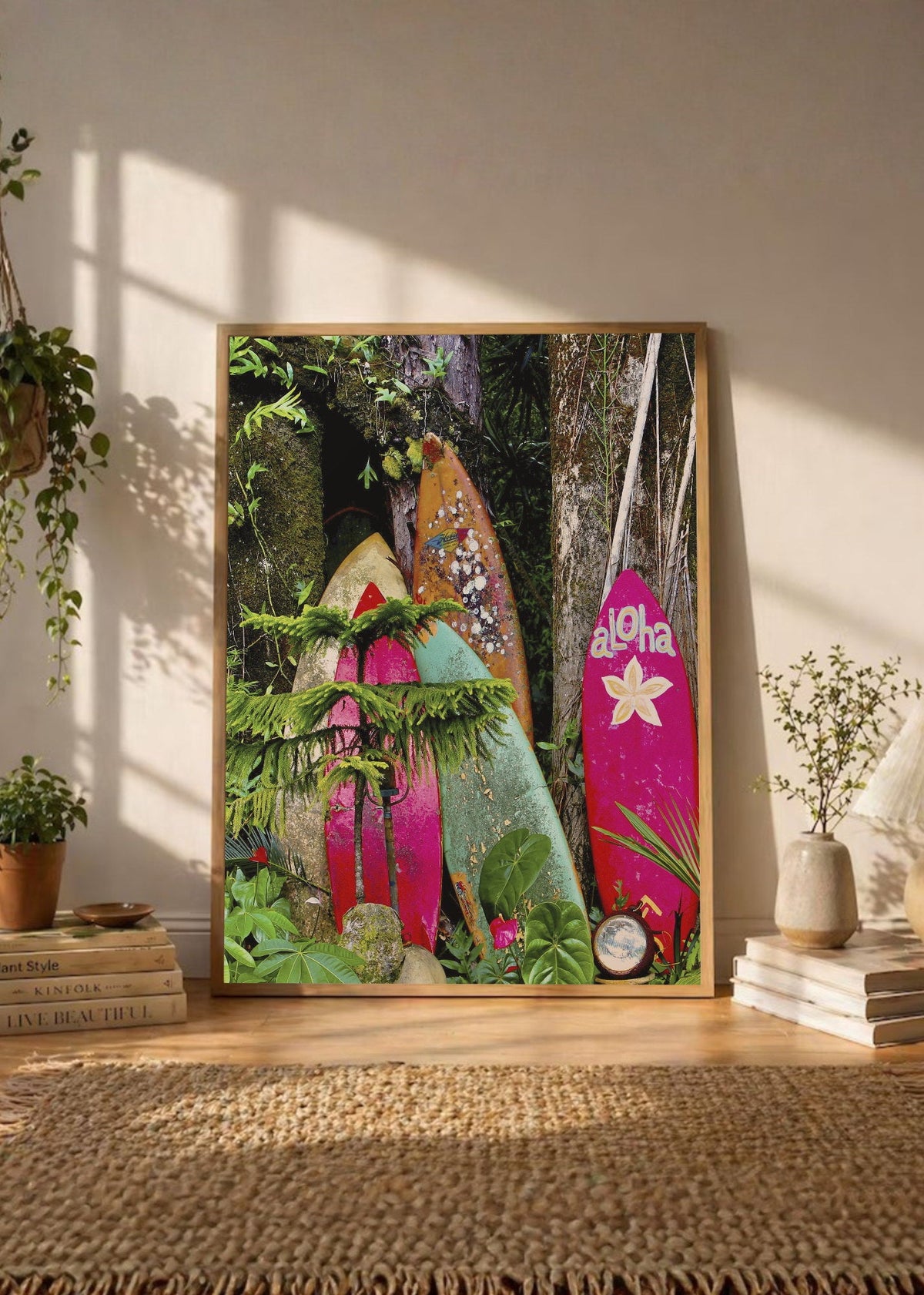 Cuadro Decorativo Playa, Tablas Aloha Tropical