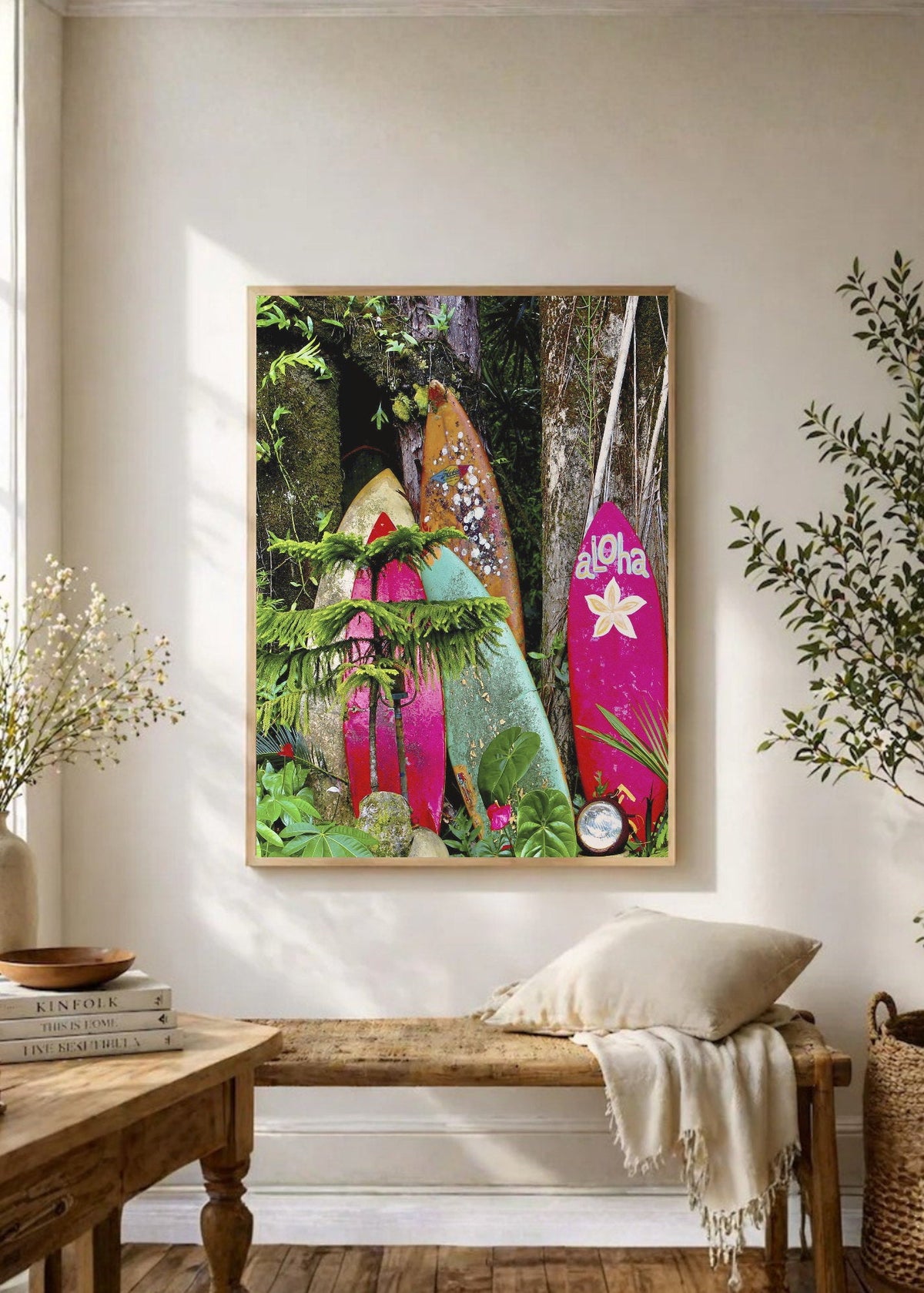 Cuadro Decorativo Playa, Tablas Aloha Tropical
