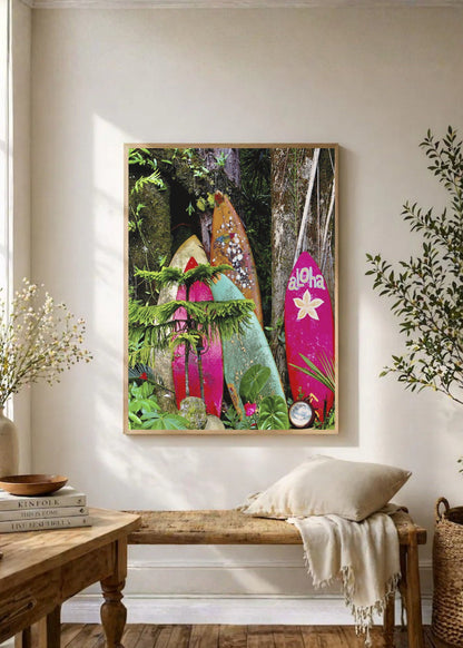 Cuadro Decorativo Playa, Tablas Aloha Tropical