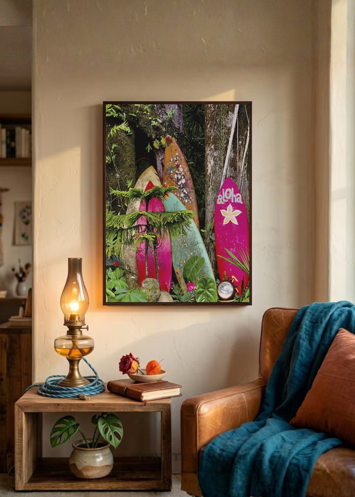 Cuadro Decorativo Playa, Tablas Aloha Tropical