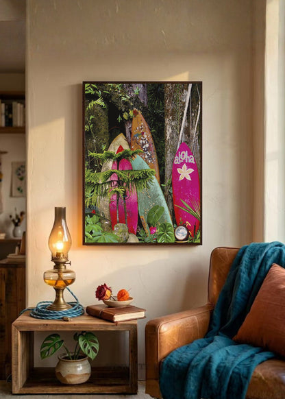 Cuadro Decorativo Playa, Tablas Aloha Tropical