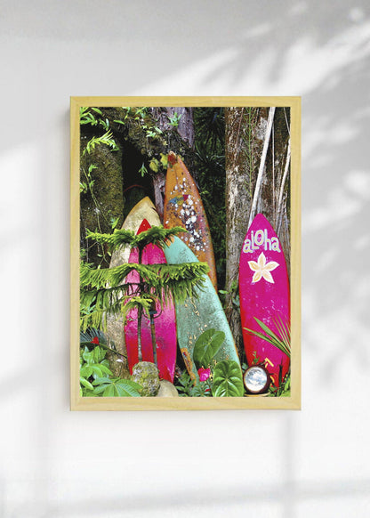 Cuadro Decorativo Playa, Tablas Aloha Tropical