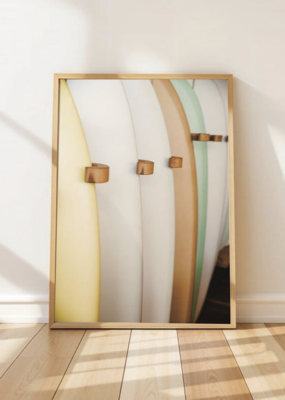 Cuadro Decorativo Playa, Tablas Apiladas Pastel