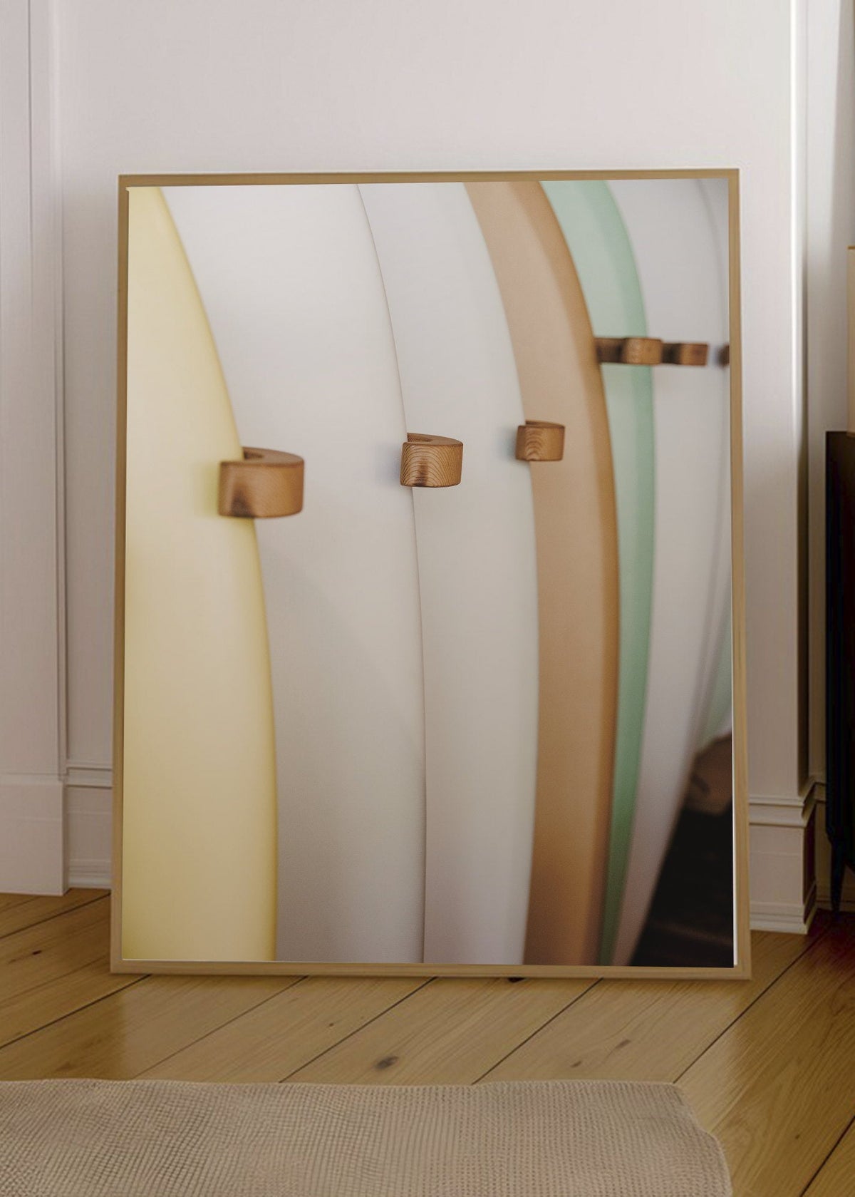 Cuadro Decorativo Playa, Tablas Apiladas Pastel