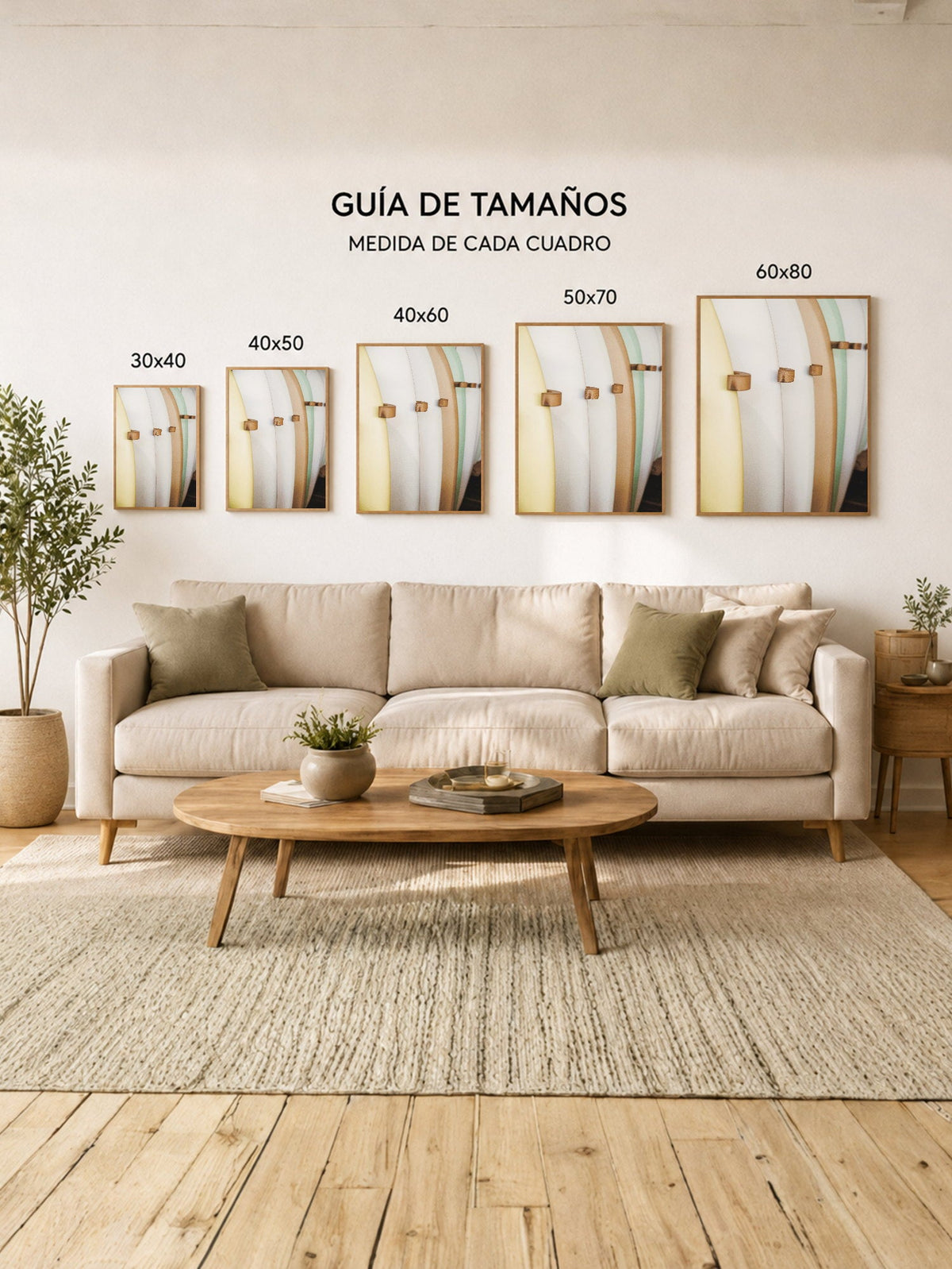 Cuadro Decorativo Playa, Tablas Apiladas Pastel