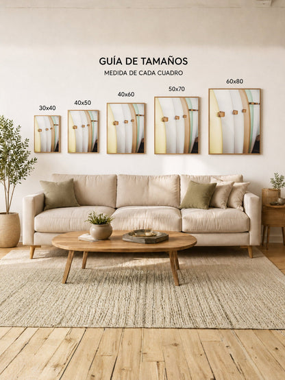 Cuadro Decorativo Playa, Tablas Apiladas Pastel