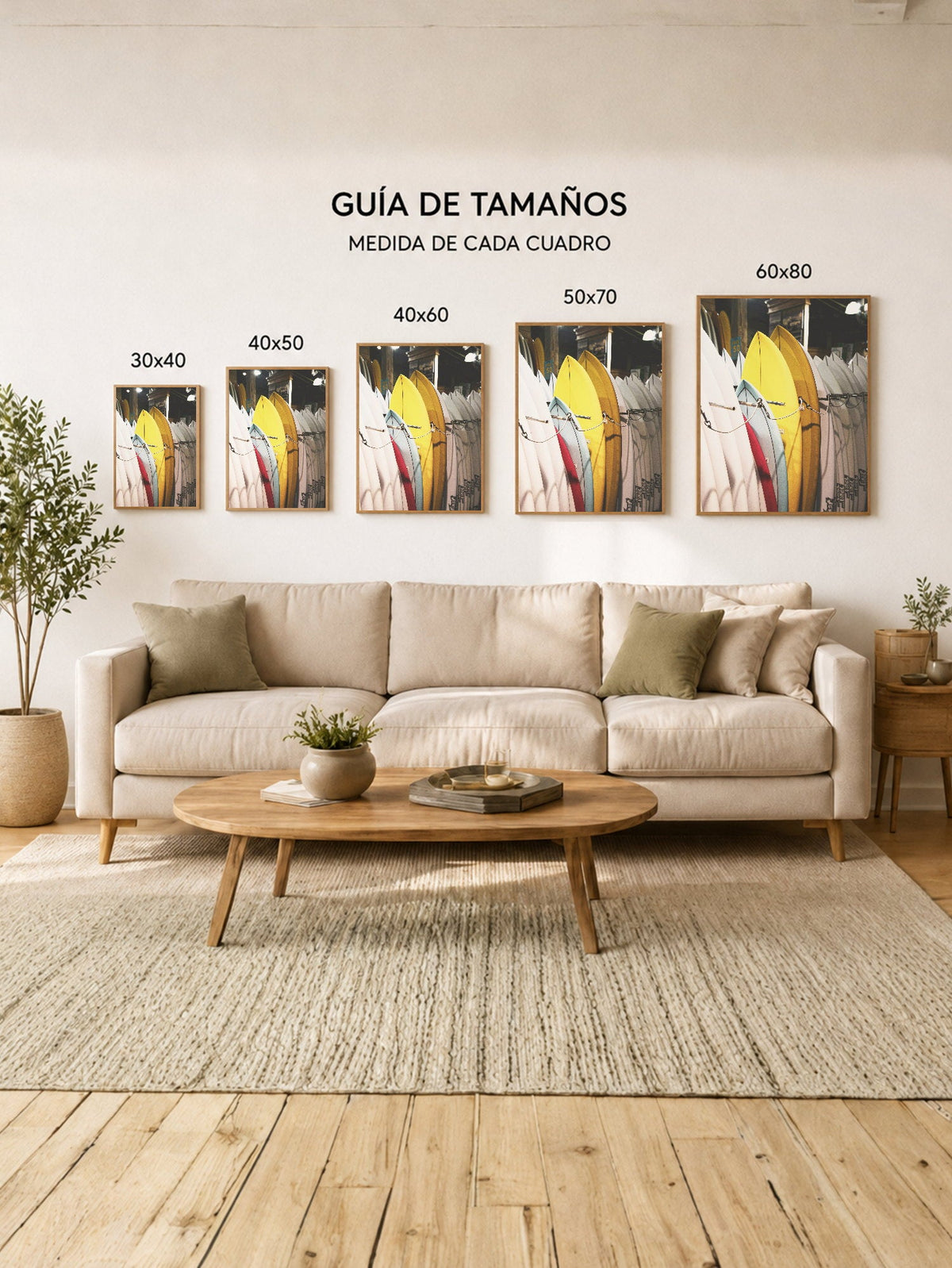 Cuadro Decorativo Playa, Tablas Coloridas Deposito