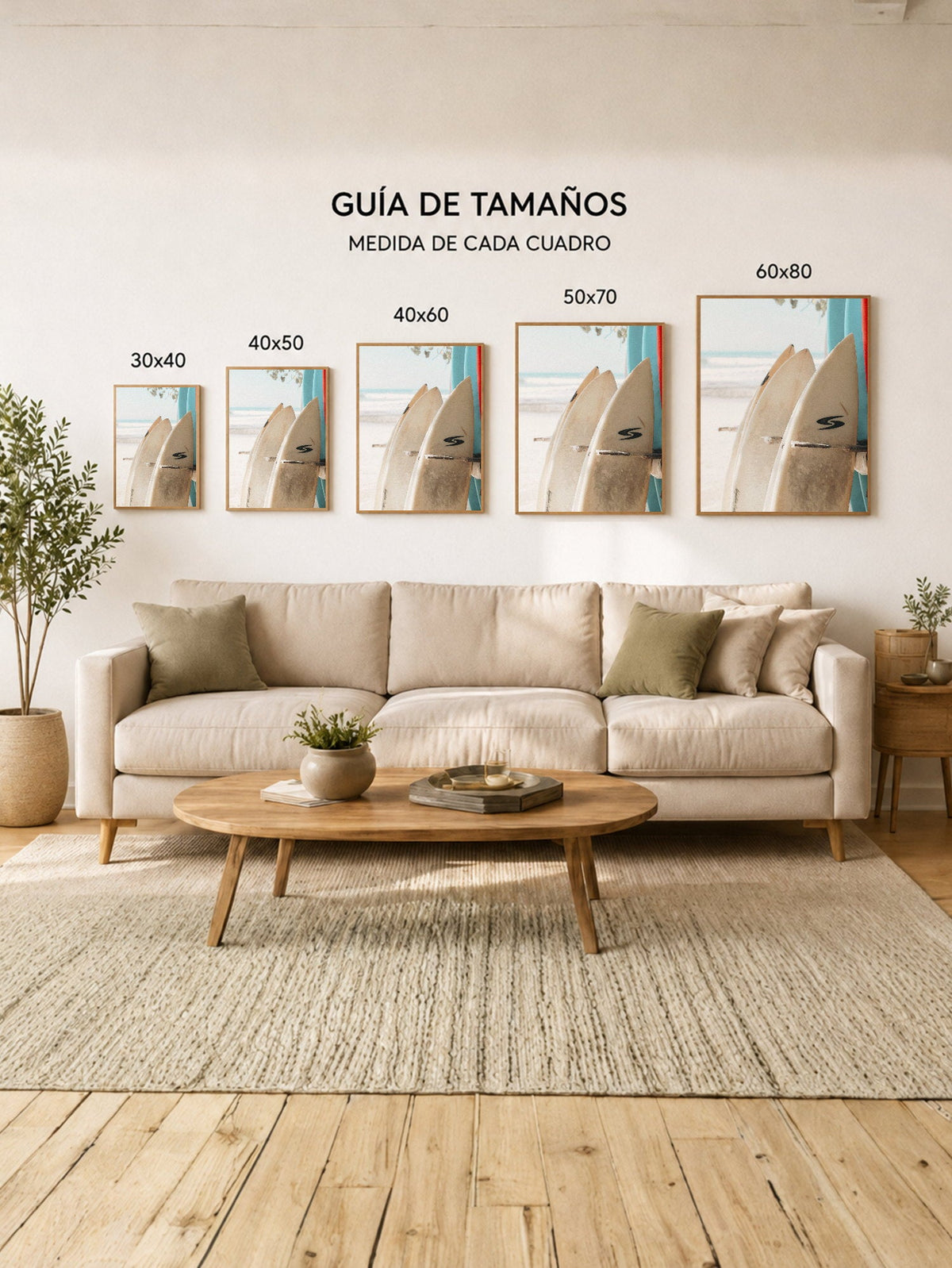 Cuadro Decorativo Playa, Tablas Gaviota Arena