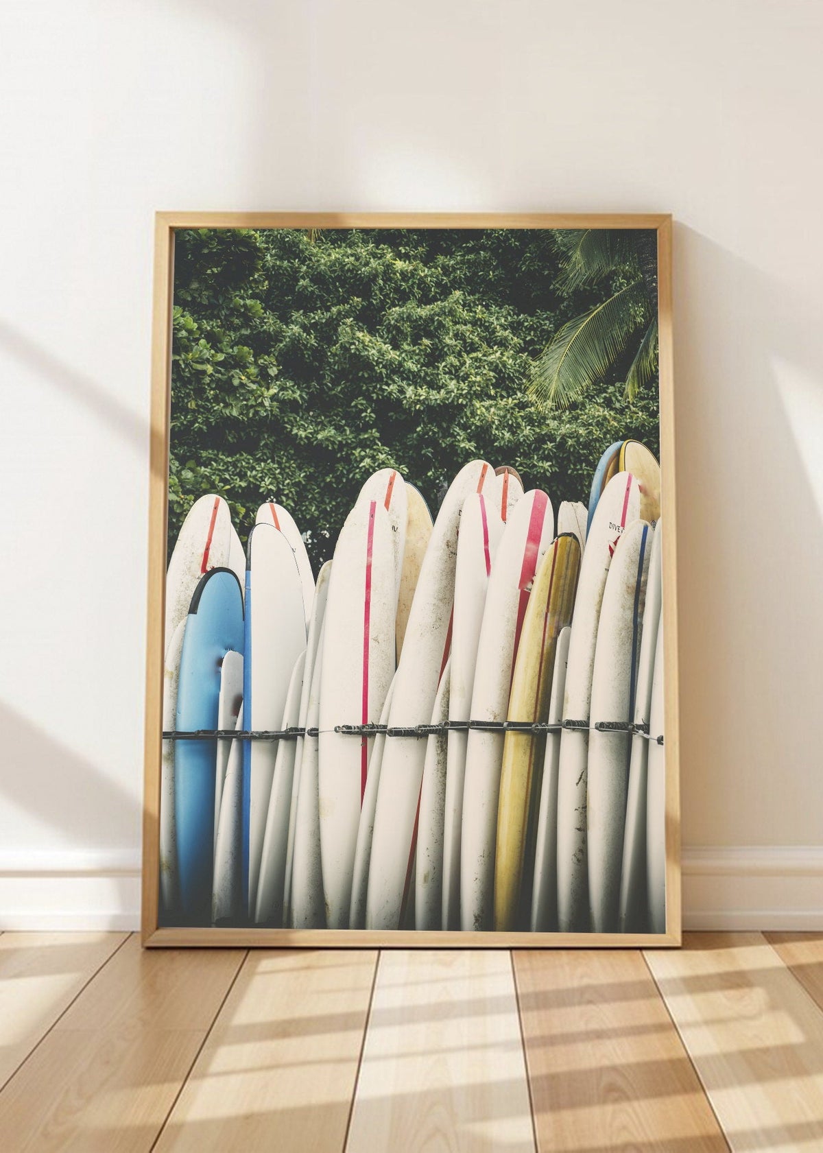 Cuadro Decorativo Playa, Tablas Hilera Blancas