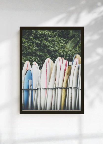 Cuadro Decorativo Playa, Tablas Hilera Blancas