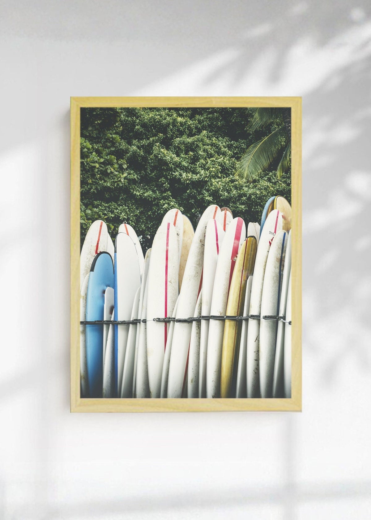 Cuadro Decorativo Playa, Tablas Hilera Blancas