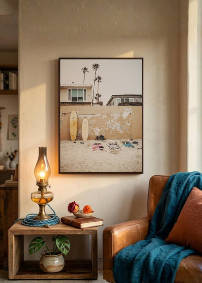 Cuadro Decorativo Playa, Tablas Pared Beige