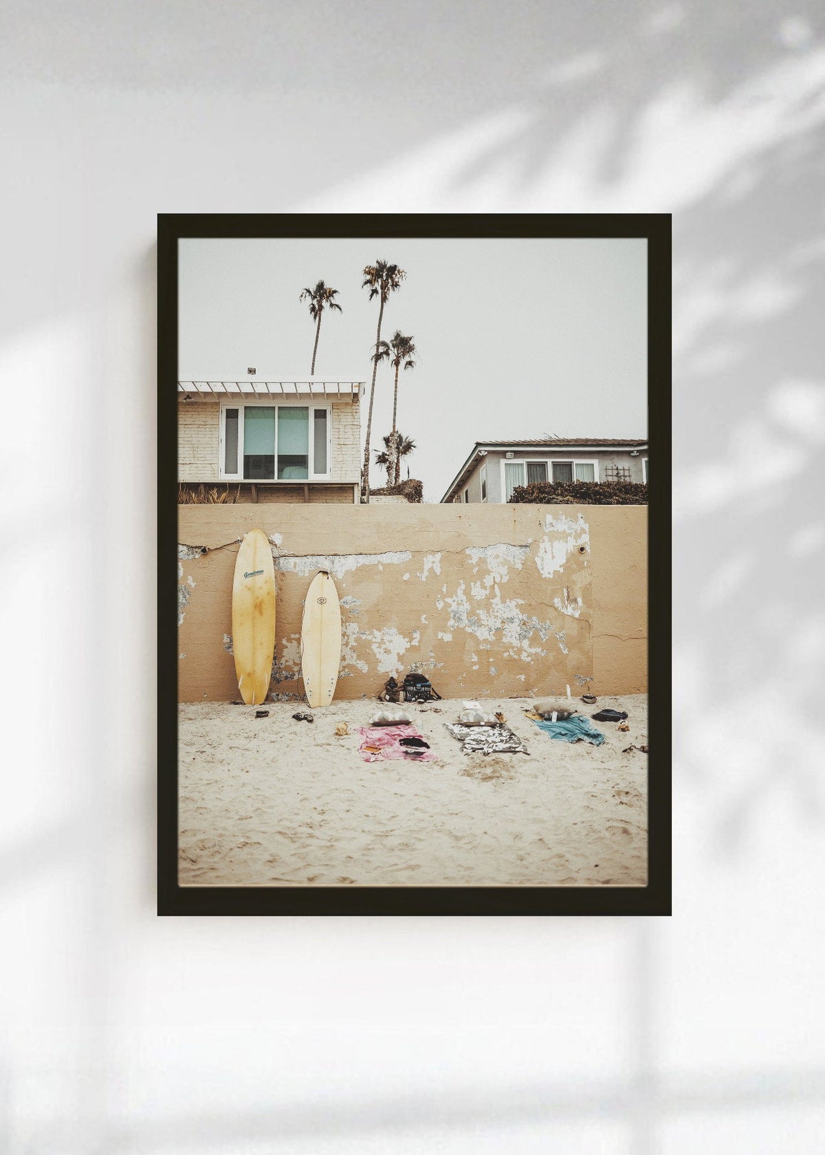 Cuadro Decorativo Playa, Tablas Pared Beige