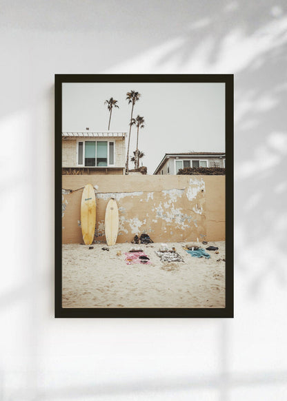 Cuadro Decorativo Playa, Tablas Pared Beige