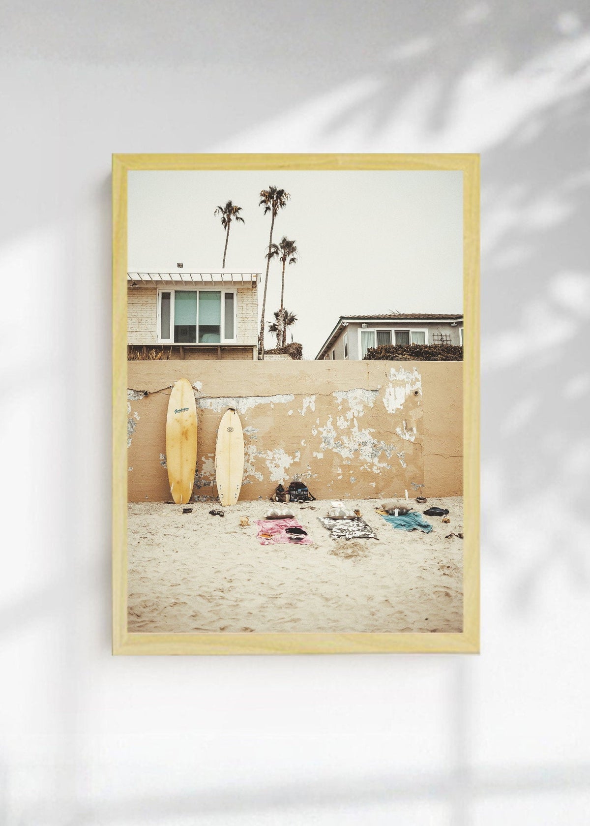 Cuadro Decorativo Playa, Tablas Pared Beige
