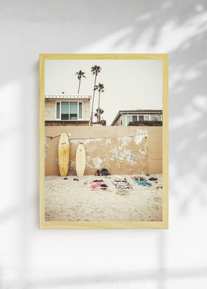 Cuadro Decorativo Playa, Tablas Pared Beige