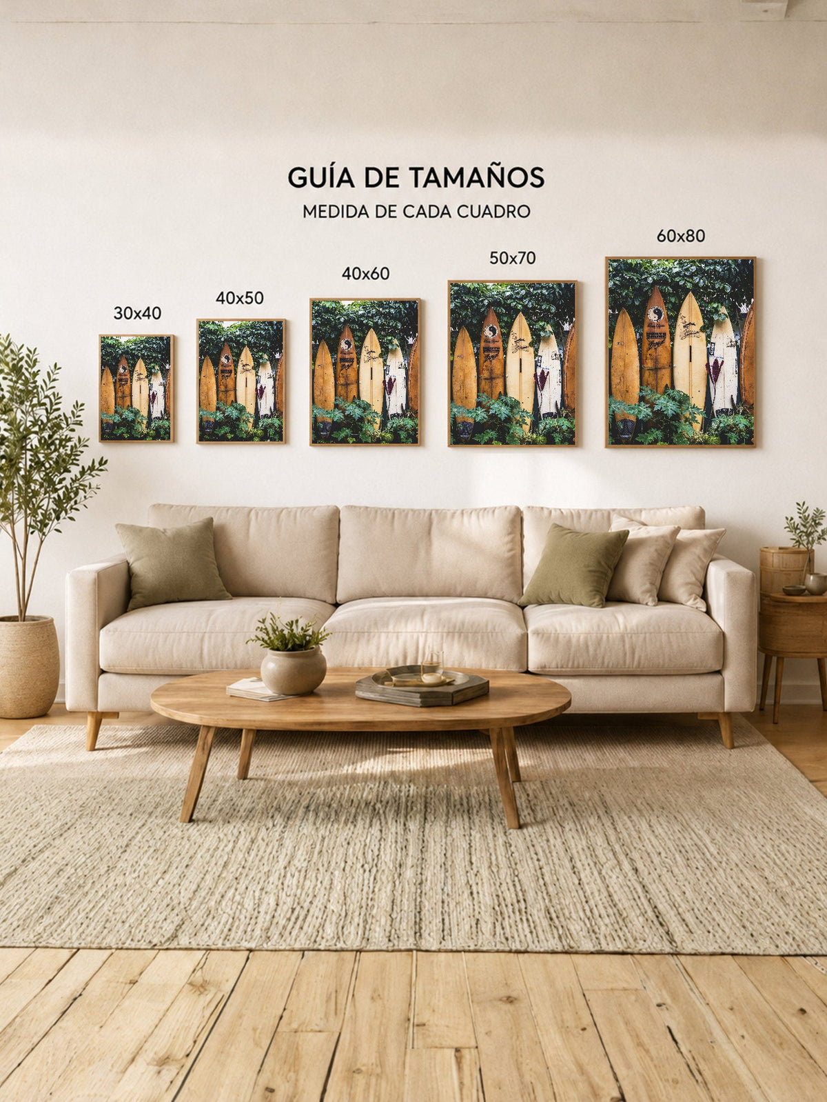 Cuadro Decorativo Playa, Tablas Pared Tropical