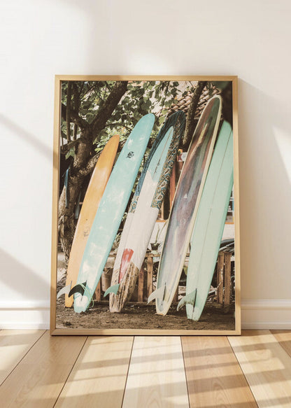Cuadro Decorativo Playa, Tablas Pastel Apoyadas