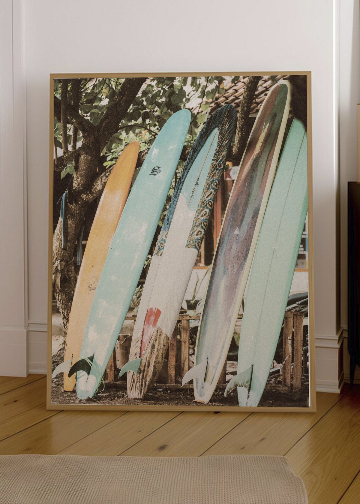 Cuadro Decorativo Playa, Tablas Pastel Apoyadas