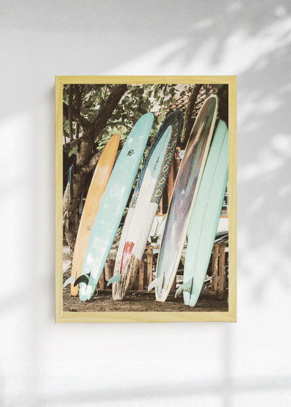 Cuadro Decorativo Playa, Tablas Pastel Apoyadas