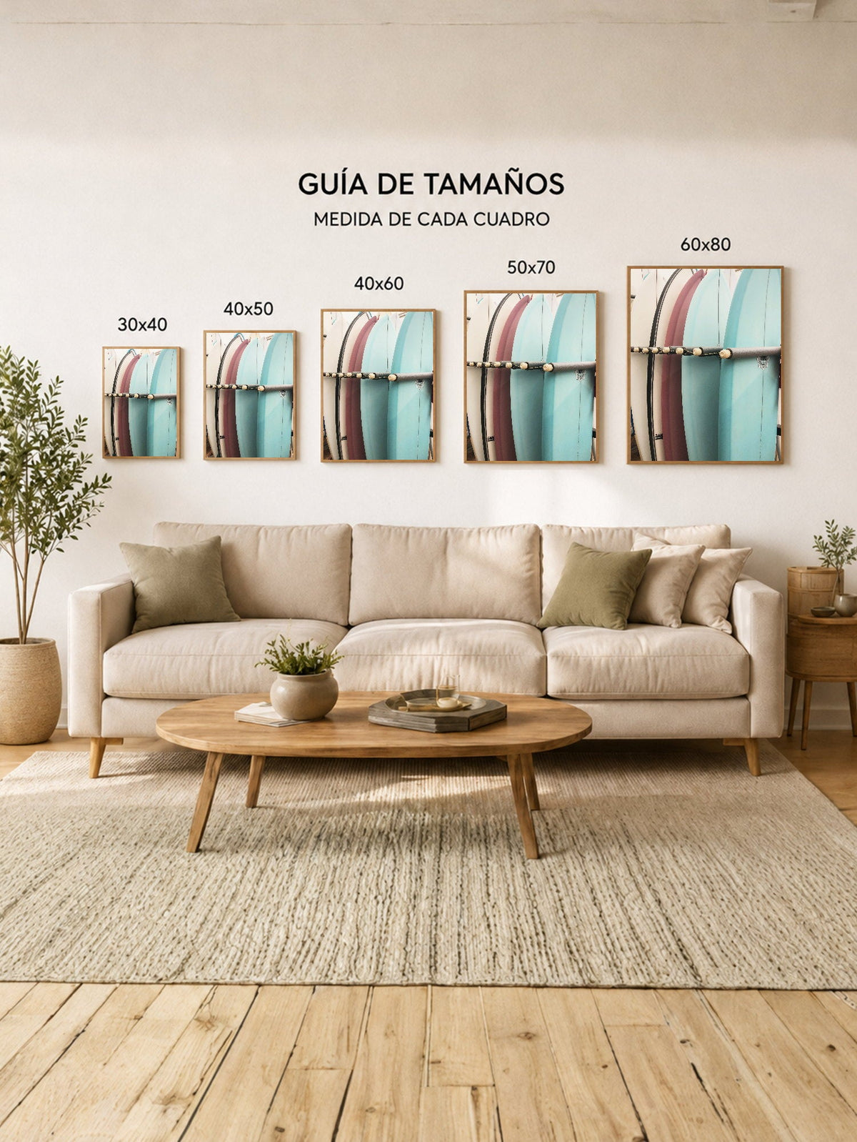 Cuadro Decorativo Playa, Tablas Pastel Estante