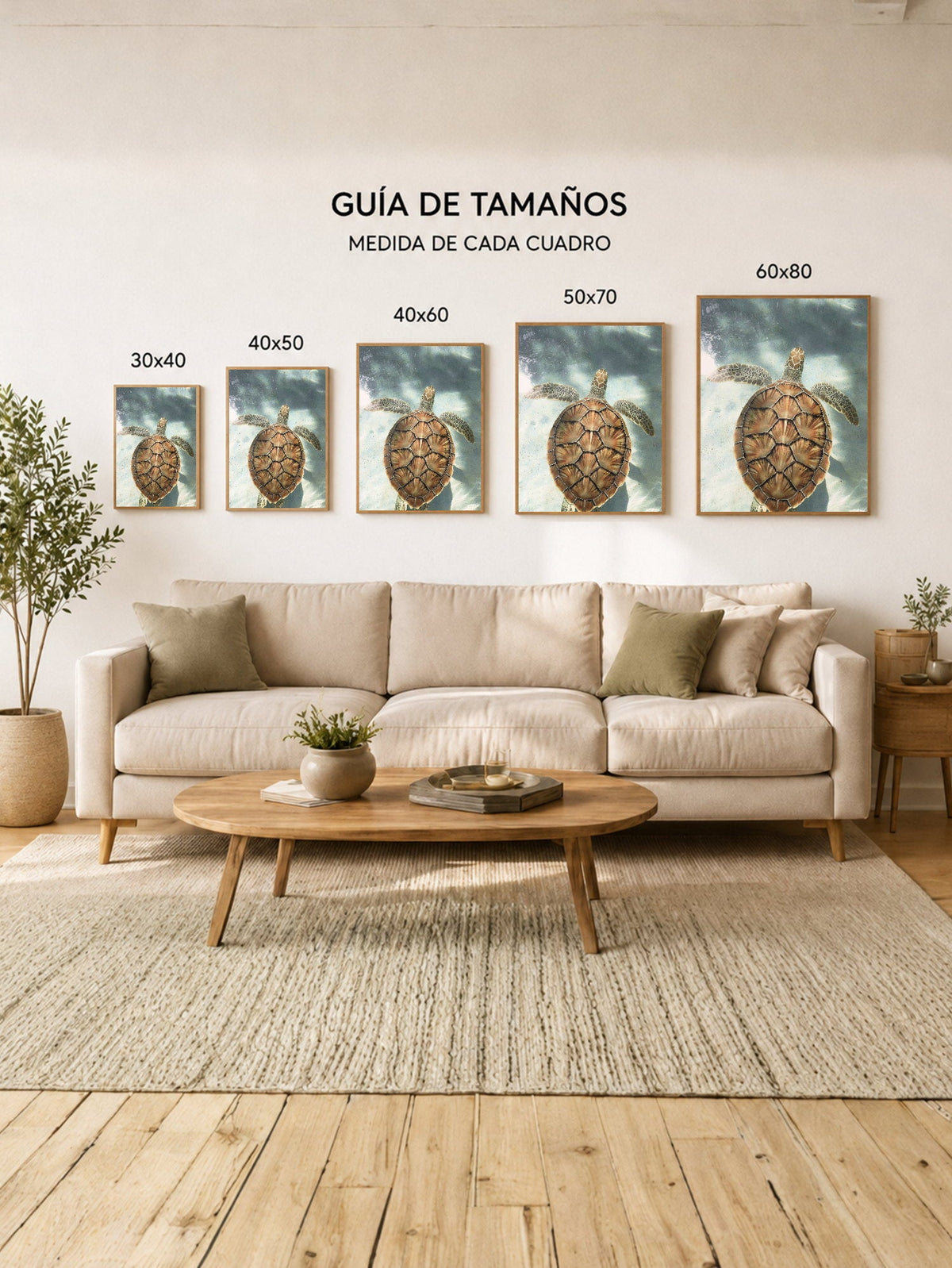 Cuadro Decorativo Playa, Tortuga Marina Agua