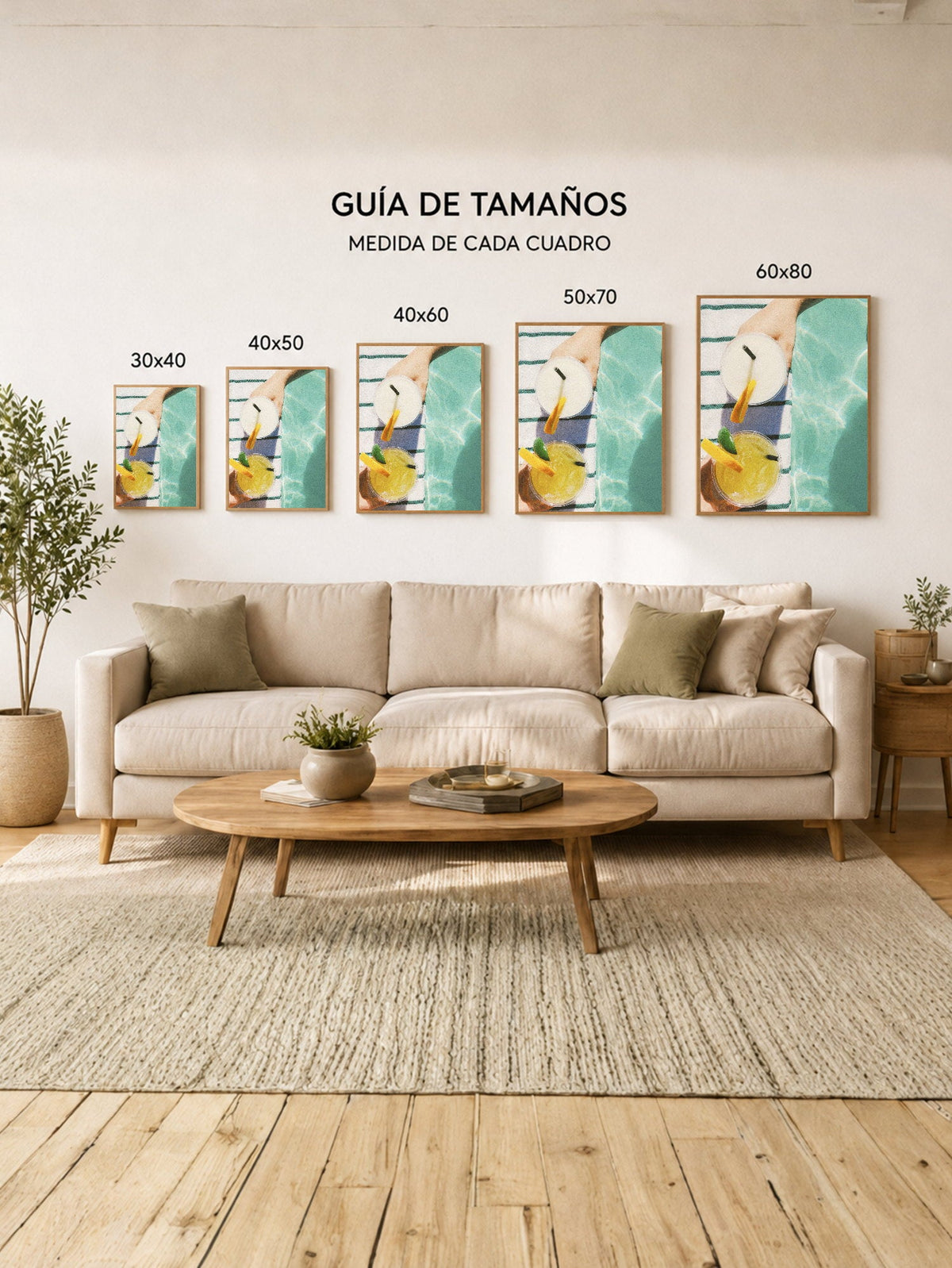 Cuadro Decorativo Playa, Tragos Borde Pileta