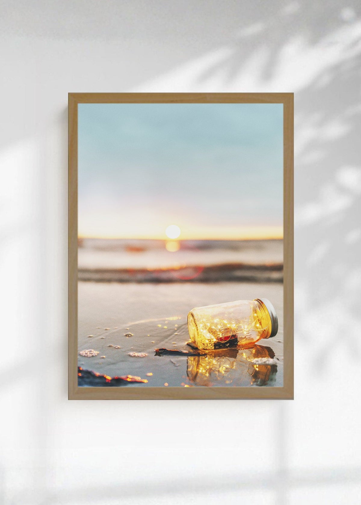 Cuadro Decorativo Playa, Vaso Atardecer Arena
