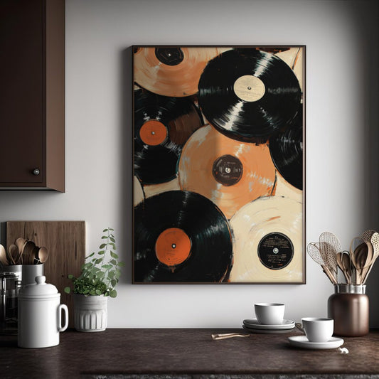 Cuadro Individual Póster, Música, Vinilos, Discos