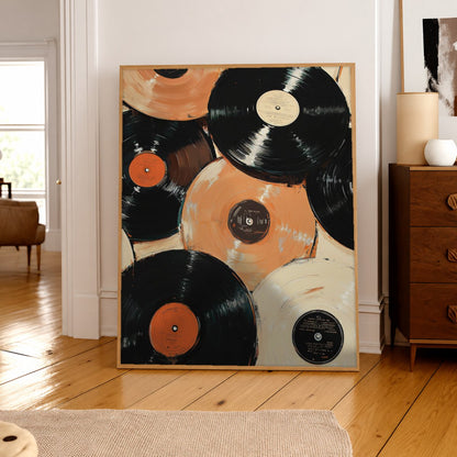 Cuadro Individual Póster, Música, Vinilos, Discos