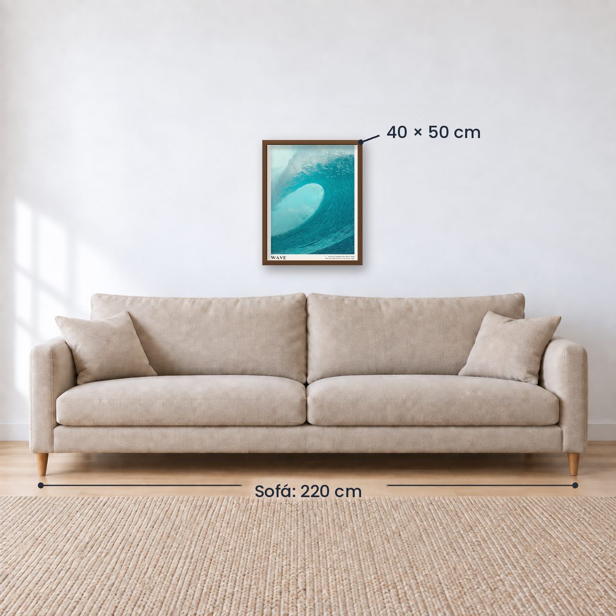 Cuadro Decorativo Surf, Playa, Tabla, Olas y Arena