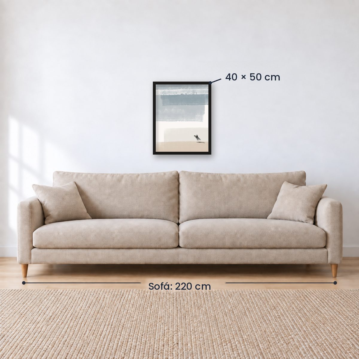 Cuadro Decorativo Surf, Playa, Tabla, Olas y Arena VI