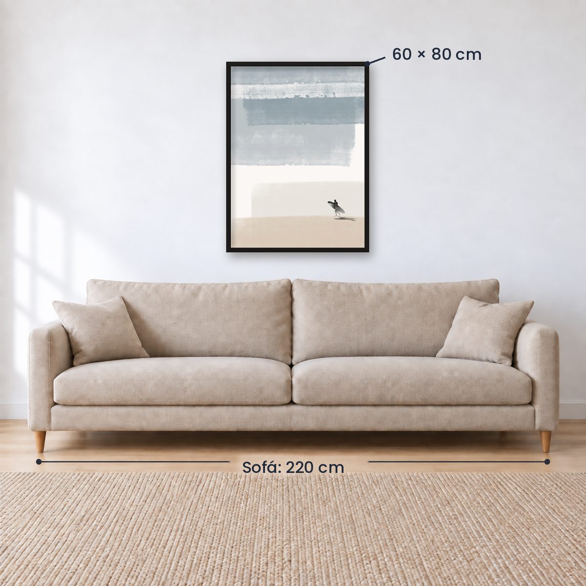 Cuadro Decorativo Surf, Playa, Tabla, Olas y Arena VI