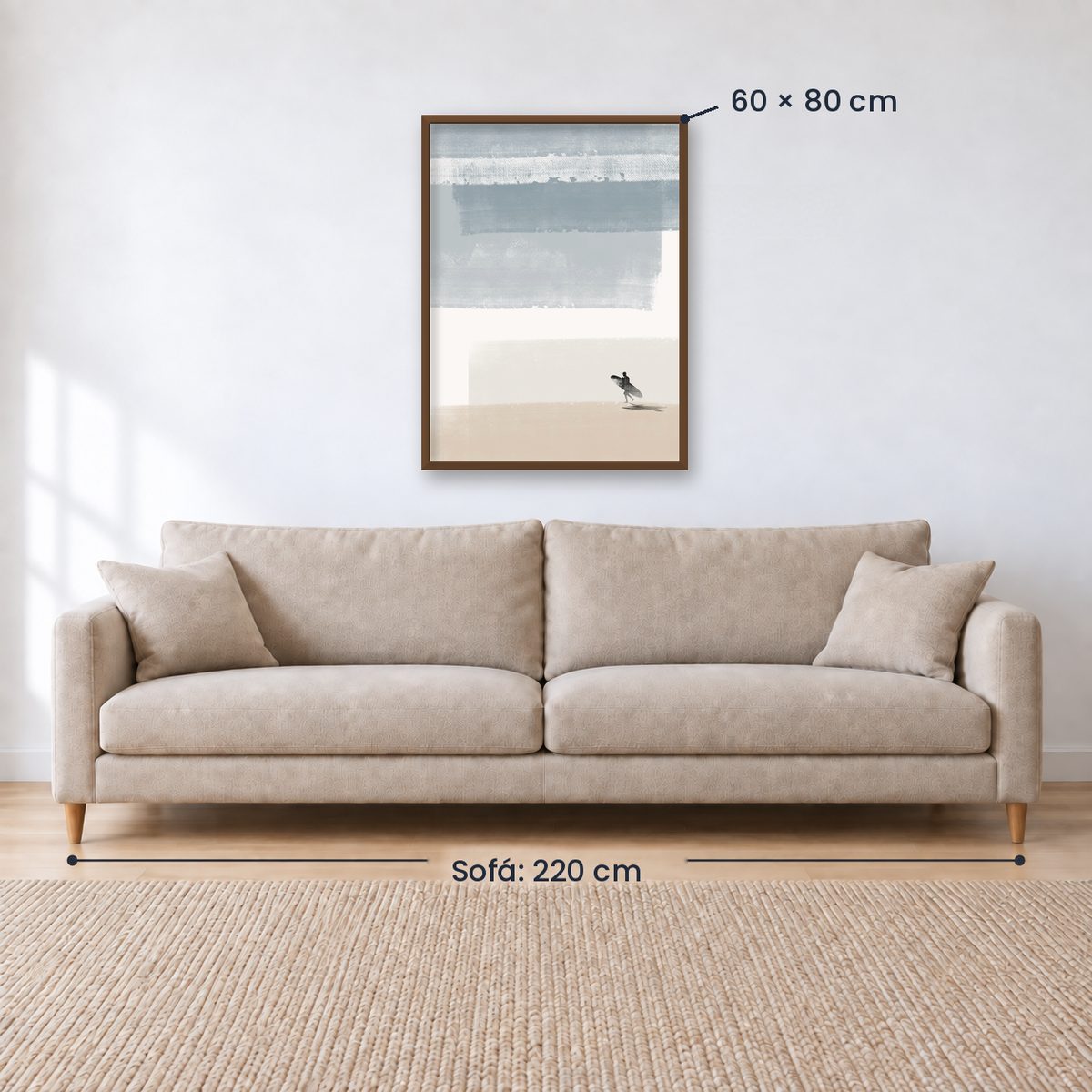 Cuadro Decorativo Surf, Playa, Tabla, Olas y Arena VI