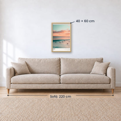 Cuadro Decorativo Surf, Playa, Tabla, Olas y Arena VII