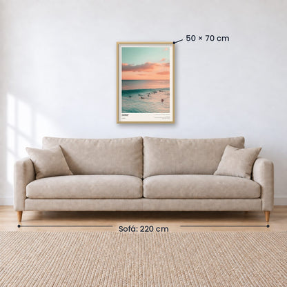 Cuadro Decorativo Surf, Playa, Tabla, Olas y Arena VII