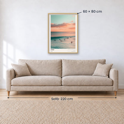 Cuadro Decorativo Surf, Playa, Tabla, Olas y Arena VII