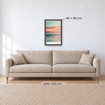Cuadro Decorativo Surf, Playa, Tabla, Olas y Arena VII