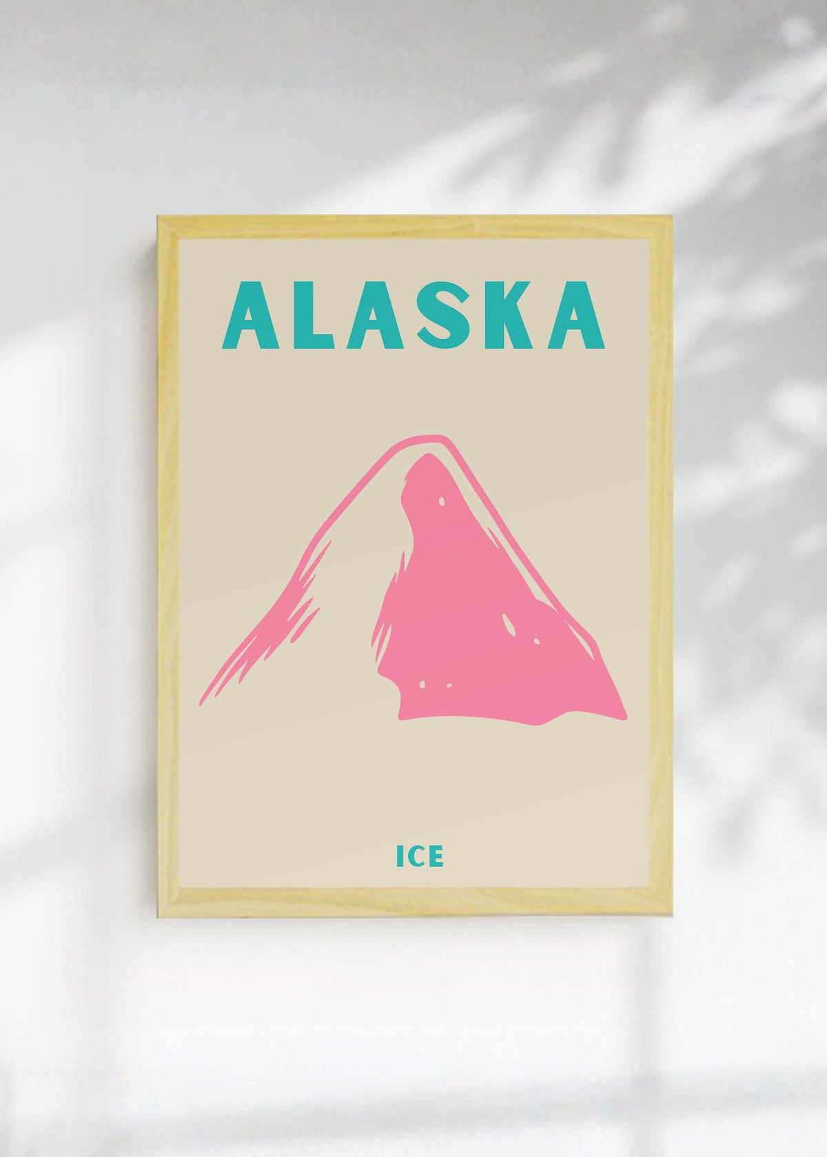 Cuadro Decorativo Travel, Alaska, Montaña Rosa Beige
