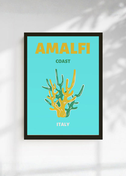 Cuadro Decorativo Travel, Amalfi, Italia, Coral Turquesa
