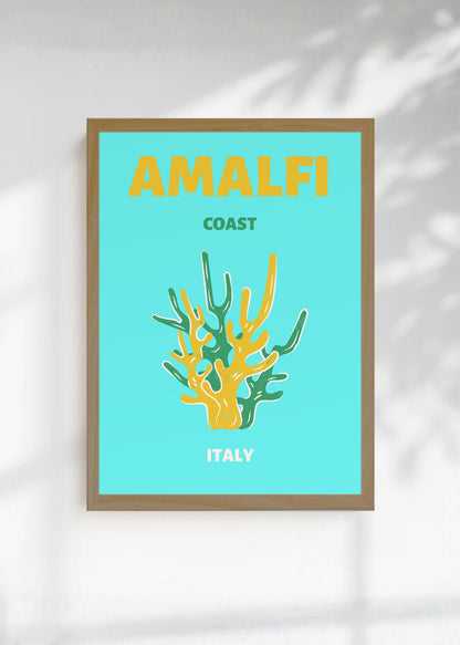 Cuadro Decorativo Travel, Amalfi, Italia, Coral Turquesa