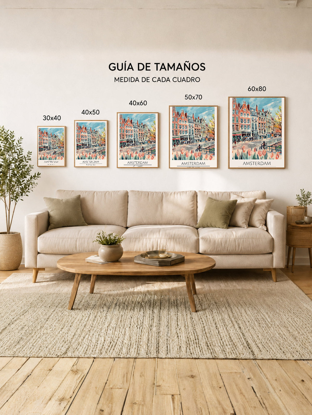 Cuadro Decorativo Travel, Ámsterdam, Países Bajos, Ilustración Canal